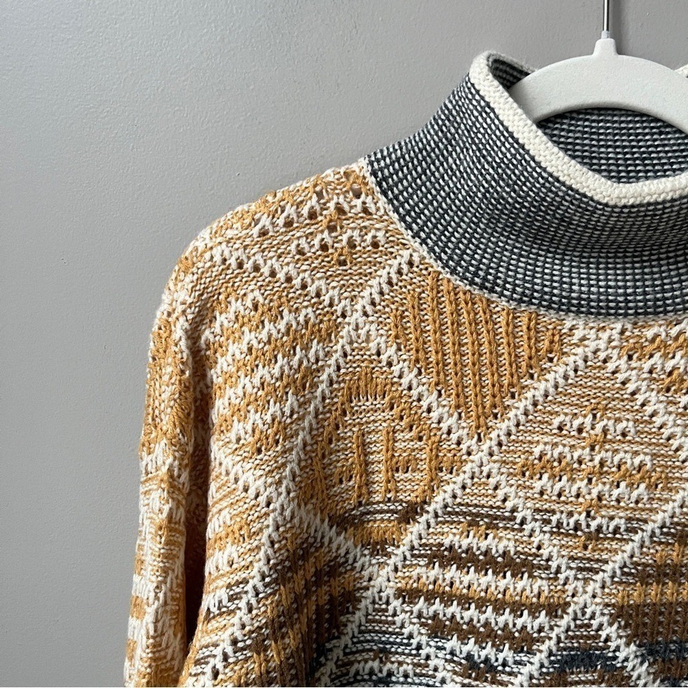Hem & Thread Sweater Women's Small Nordic Cozy Knit Cream Golden Yellow Lodge - Picture 7 of 12